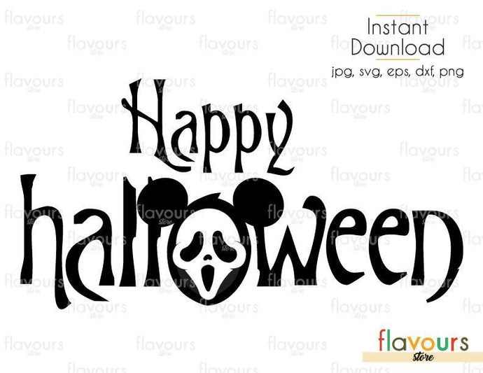 Happy Halloween - Cuttable Design Files (Svg, Eps, Dxf, Png, Jpg) For Silhouette and Cricut - FlavoursStore