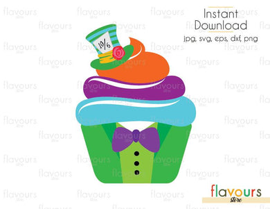 Mad Hatter Cupcake - Alice in Wonderland - SVG Cut File - FlavoursStore