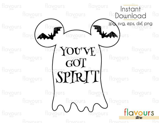 You've Got Spirit Mickey Ghost - Cuttable Design Files (Svg, Eps, Dxf, Png, Jpg) For Silhouette and Cricut - FlavoursStore