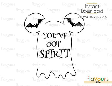 You've Got Spirit Mickey Ghost - Cuttable Design Files (Svg, Eps, Dxf, Png, Jpg) For Silhouette and Cricut - FlavoursStore
