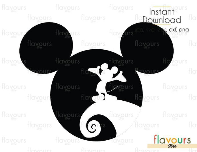 Mickey Moon Mountain - Cuttable Design Files (Svg, Eps, Dxf, Png, Jpg) For Silhouette and Cricut - FlavoursStore