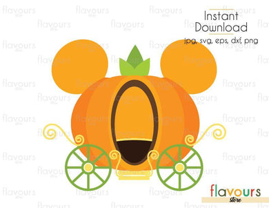 Mickey Pumpkin Carriage - Cuttable Design Files (Svg, Eps, Dxf, Png, Jpg) For Silhouette and Cricut - FlavoursStore