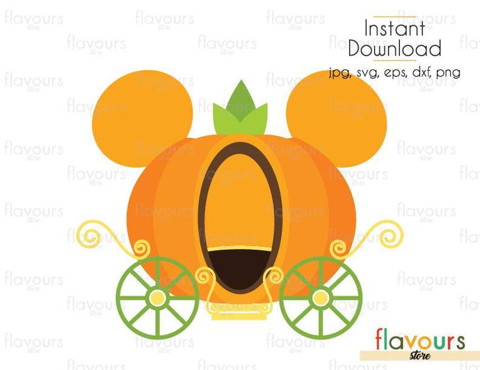 Mickey Pumpkin Carriage - Cuttable Design Files (Svg, Eps, Dxf, Png, Jpg) For Silhouette and Cricut - FlavoursStore