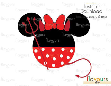 Minnie Devil Halloween - Cuttable Design Files (Svg, Eps, Dxf, Png, Jpg) For Silhouette and Cricut - FlavoursStore