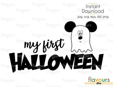 My First Halloween Mickey Ghost - Cuttable Design Files (Svg, Eps, Dxf, Png, Jpg) For Silhouette and Cricut - FlavoursStore