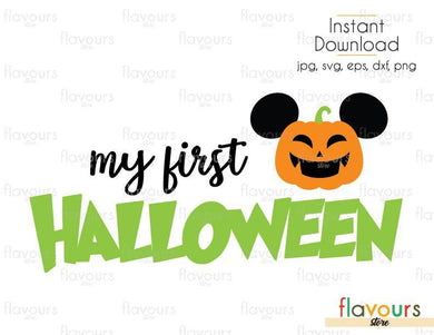My First Halloween Mickey Pumpkin - Cuttable Design Files (Svg, Eps, Dxf, Png, Jpg) For Silhouette and Cricut - FlavoursStore