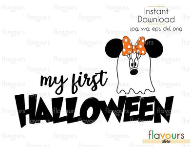 My First Halloween Minnie Ghost - Cuttable Design Files (Svg, Eps, Dxf, Png, Jpg) For Silhouette and Cricut - FlavoursStore