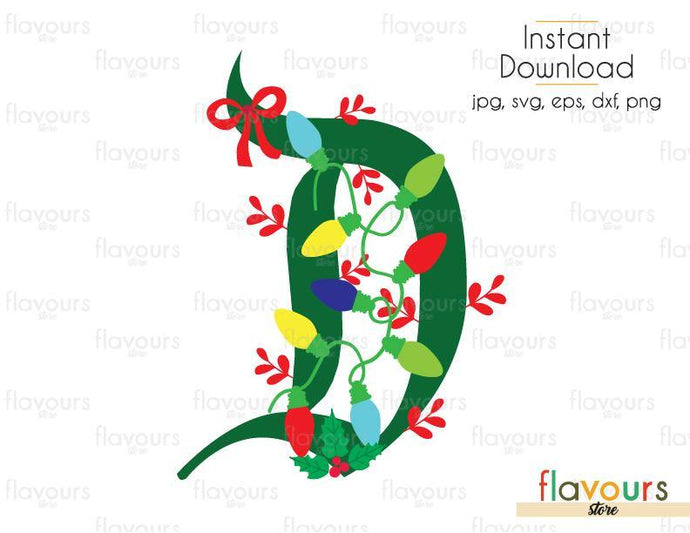 D for Disney - Christmas Lights - SVG Cut File - FlavoursStore