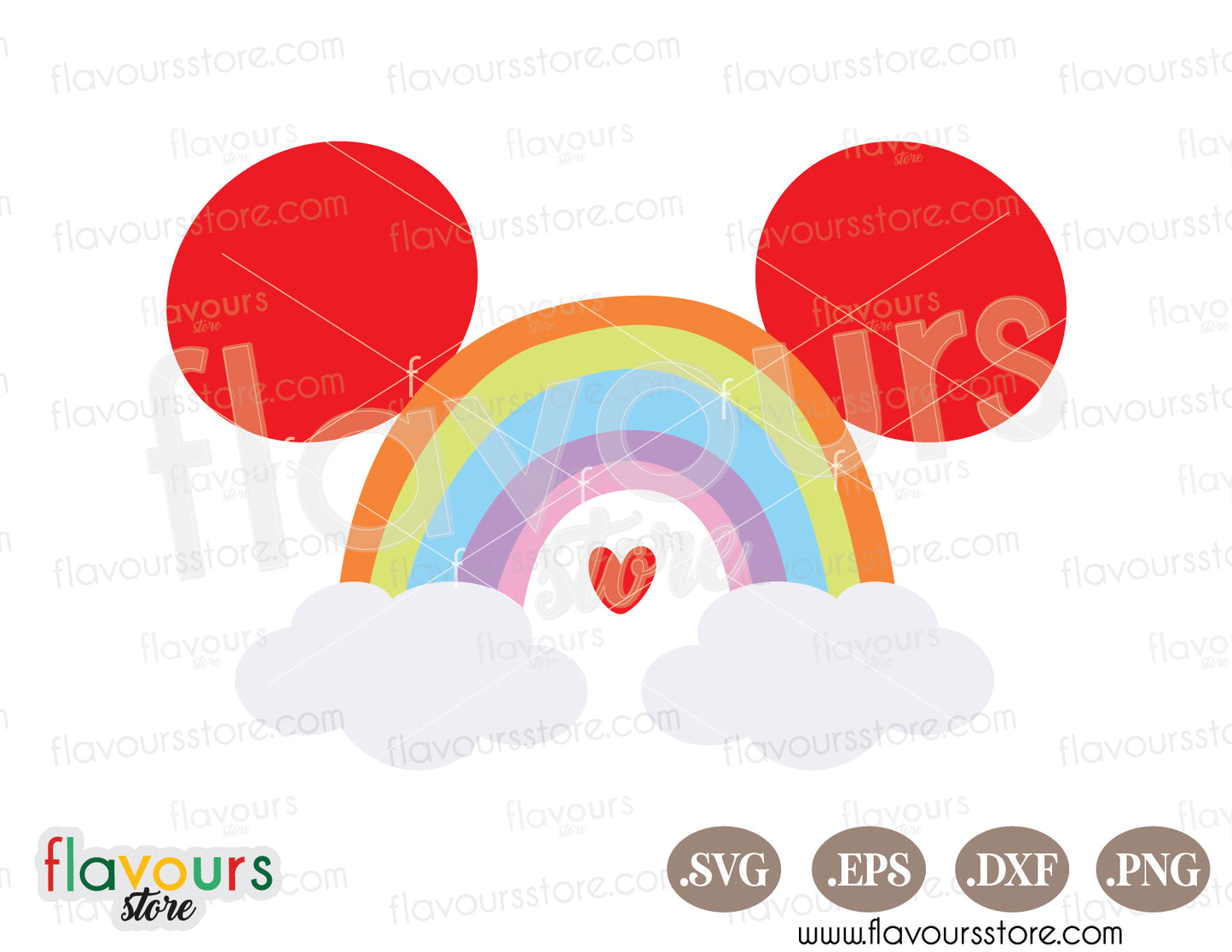 Mickey Ears Rainbow Pride SVG PNG