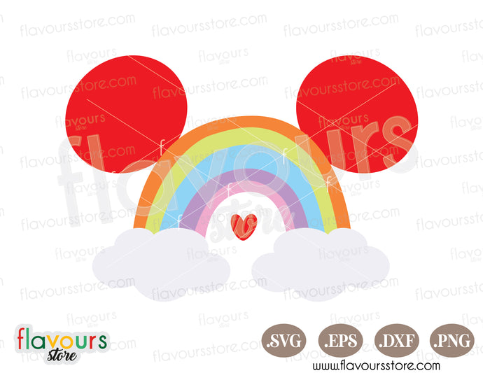 Mickey Ears Rainbow Pride SVG PNG