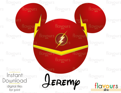 Flash Mickey Ears - Disney - Digital Files Printables - Iron On Transfer - JPG Files - FlavoursStore