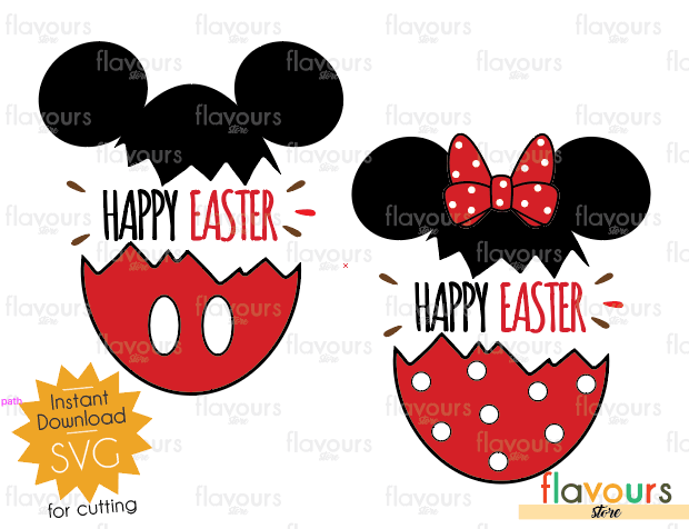 Happy Easter - Minnie and Mickey Easter Eggs - SVG Cut File - FlavoursStore
