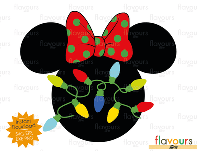 Minnie Christmas Lights - SVG Cut File - FlavoursStore