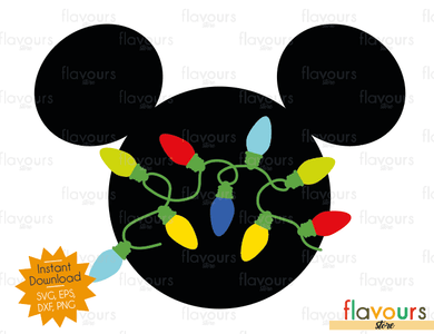 Mickey Christmas Lights - SVG Cut File - FlavoursStore