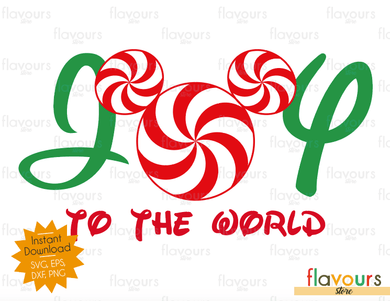 Joy To The World - Mickey Peppermint - SVG Cut File - FlavoursStore