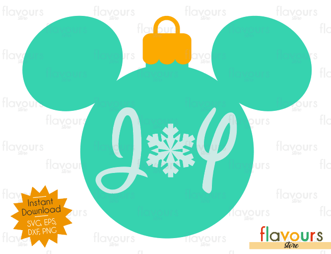 Mickey Christmas Ball - Joy - SVG Cut File - FlavoursStore