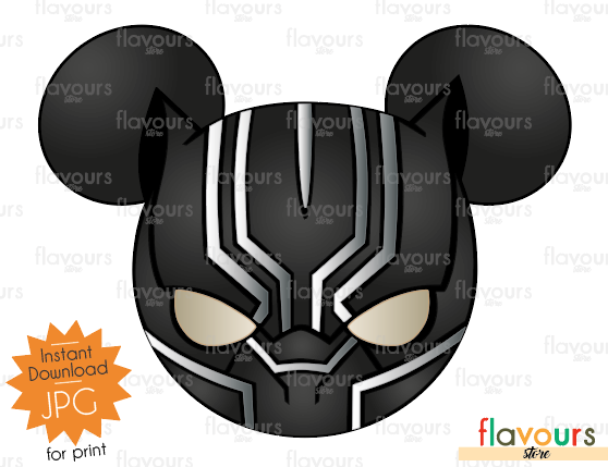 Black Panther Mickey Ears - Disney - Digital Files Printables - Iron On Transfer - JPG Files - FlavoursStore