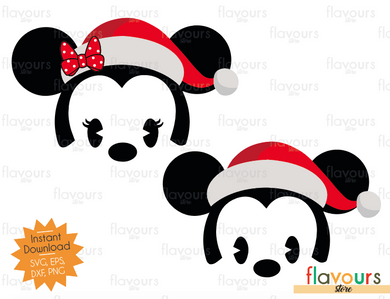 Baby Minnie and Mickey Santa Hat - SVG Cut File - FlavoursStore