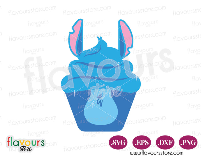 Stitch Cupcake, Lilo and Stitch Inspired, Disney Cupcake SVG Cut file