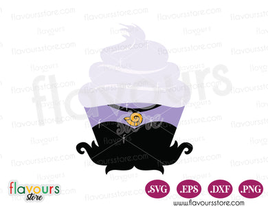 Ursula Cupcake, The Little Mermaid, Disney Villains Cupcakes SVG Cut File