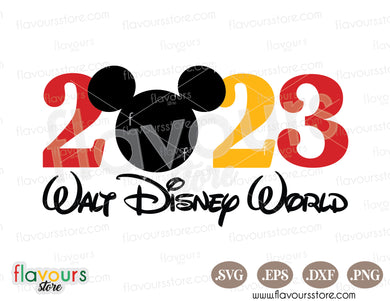 2023 Walt Disney World, Mickey Head SVG Cut File
