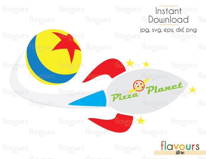 Pizza Planet Rocket - Toy Story - Cuttable Design Files (Svg, Eps, Dxf, Png, Jpg) For Silhouette and Cricut - FlavoursStore