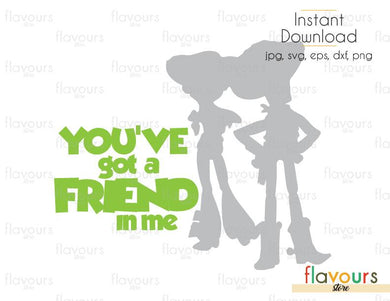 You've Got A Friend In Me Woody And Jessie - Toy Story - Cuttable Design Files (Svg, Eps, Dxf, Png, Jpg) For Silhouette and Cricut - FlavoursStore