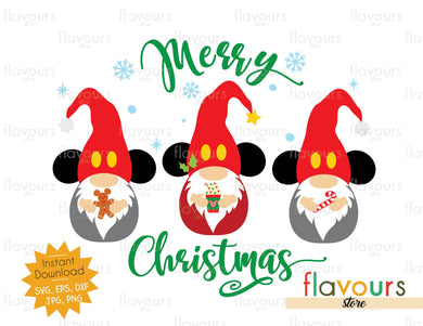 Merry Christmas - Mickey Gnomes - SVG Cut File - FlavoursStore