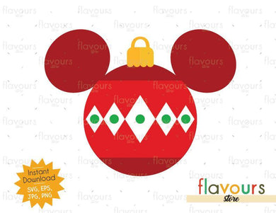 Mickey Christmas Ball With Ornaments - SVG Cut File - FlavoursStore