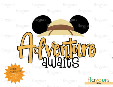 Adventure Awaits - Mickey Ears - SVG Cut File - FlavoursStore