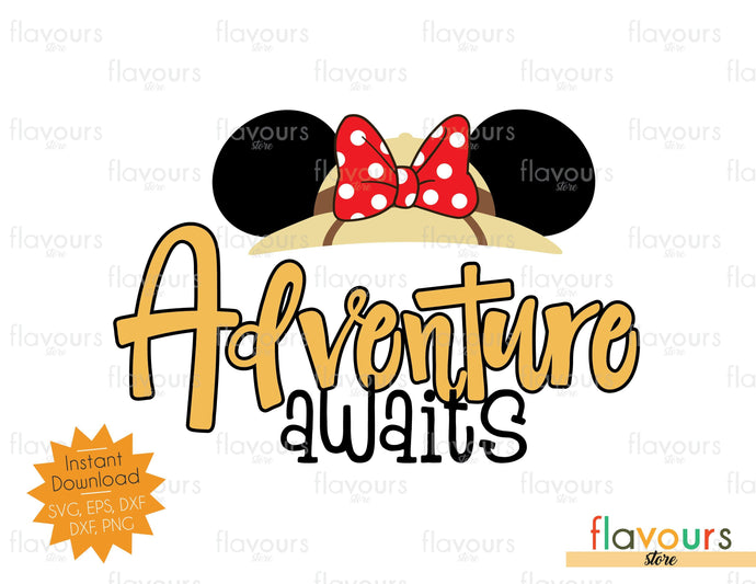 Adventure Awaits - Minnie Ears - SVG Cut File - FlavoursStore