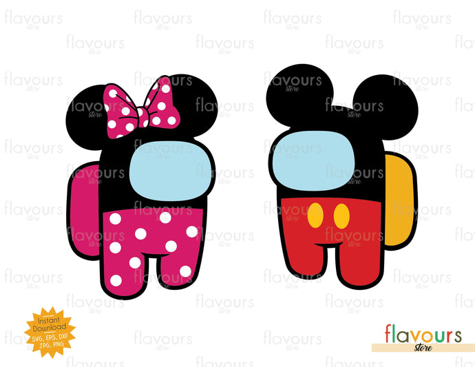 Mickey Minnie Among Us - SVG Cut File - FlavoursStore