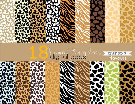 Animal Kingdom Digital Paper - Instant Download - FlavoursStore