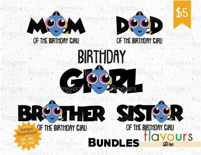 Dory Birthday Girl Bundle - Instant Download - SVG Cut File - FlavoursStore