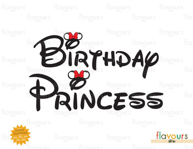 Birthday Princess Minnie Ears - SVG Cut File - FlavoursStore