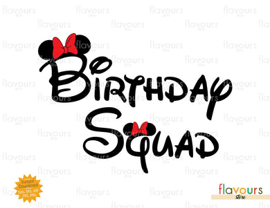 Birthday Squad - Minnie Ears and Bow - SVG Cut File - FlavoursStore
