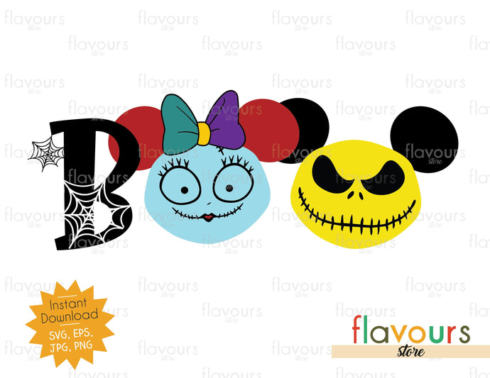 Boo Sally And Jack - SVG Cut File - FlavoursStore