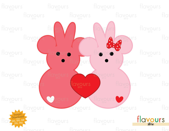 Bunnies Valentine - SVG Cut File - FlavoursStore