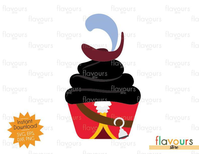 Captain Hook Cupcake - Peter Pan - SVG Cut File - FlavoursStore