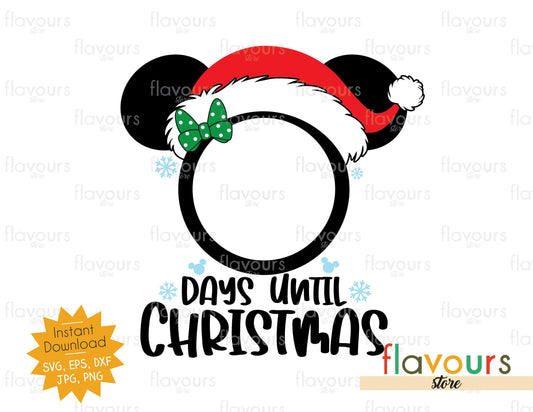 Christmas Countdown Minnie Ears - SVG Cut File - FlavoursStore