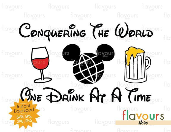 Conquering the World One Drink At A Time Mickey Wine And Beer - SVG Cut File - FlavoursStore