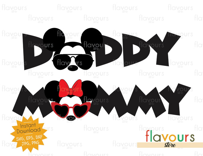 Daddy Mommy - Mickey And Minnie Sunglasses - SVG Cut File - FlavoursStore