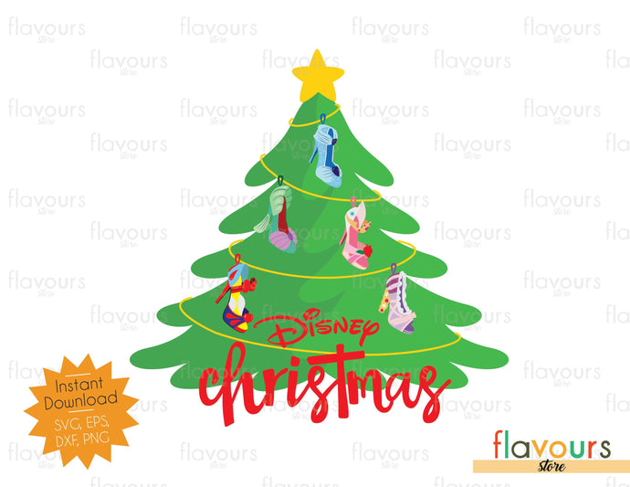 Christmas Tree Princess Shoes Ornaments - SVG Cut File - FlavoursStore