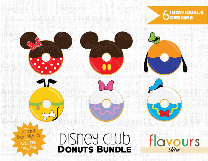 Disney Club Donuts Bundle - Instant Download - SVG Cut File - FlavoursStore
