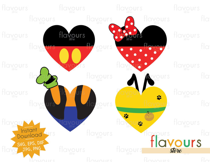 Disney Club Hearts - Instant Download - SVG Cut File - FlavoursStore