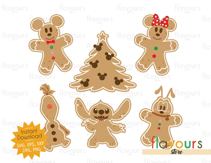 Disney Gingerbread Cookies Bundle - SVG Cut Files - FlavoursStore