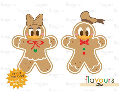 Donald and Daisy Christmas Cookies - SVG Cut File - FlavoursStore