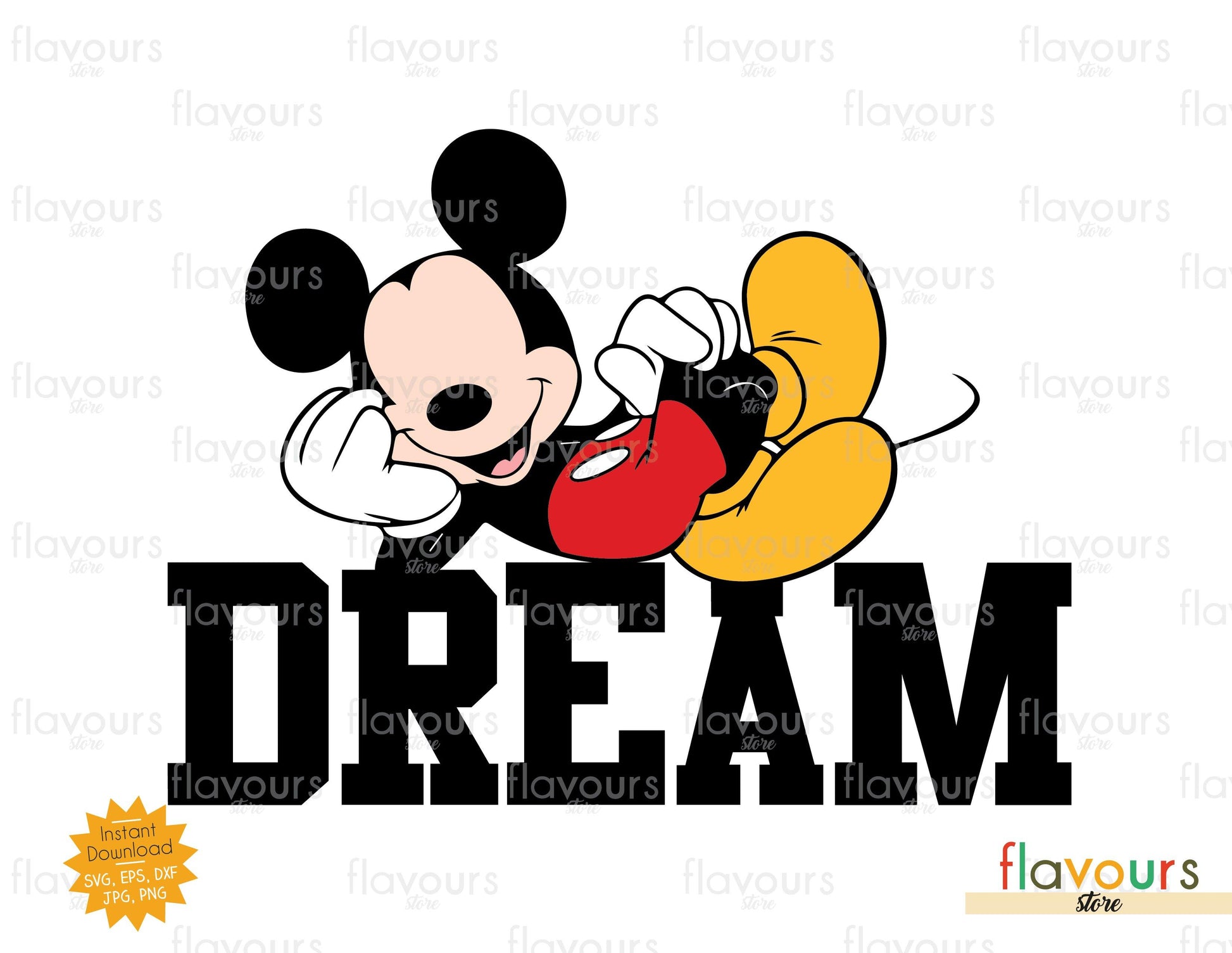 Dream - Mickey Laying Down - SVG Cut File - FlavoursStore