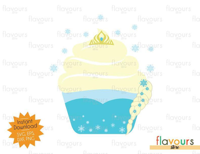 Elsa Cupcake - Frozen - SVG Cut File - FlavoursStore
