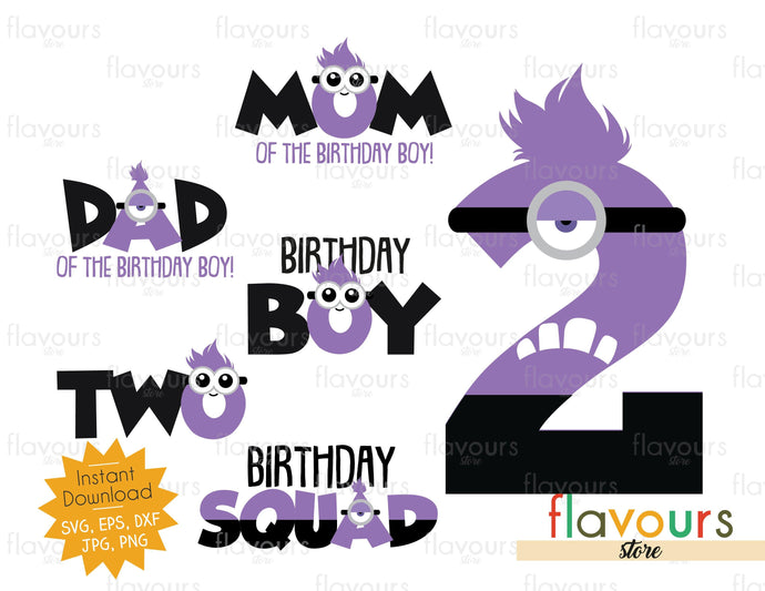 Evil Minions 2nd Birthday Bundle - SVG Cut File - FlavoursStore